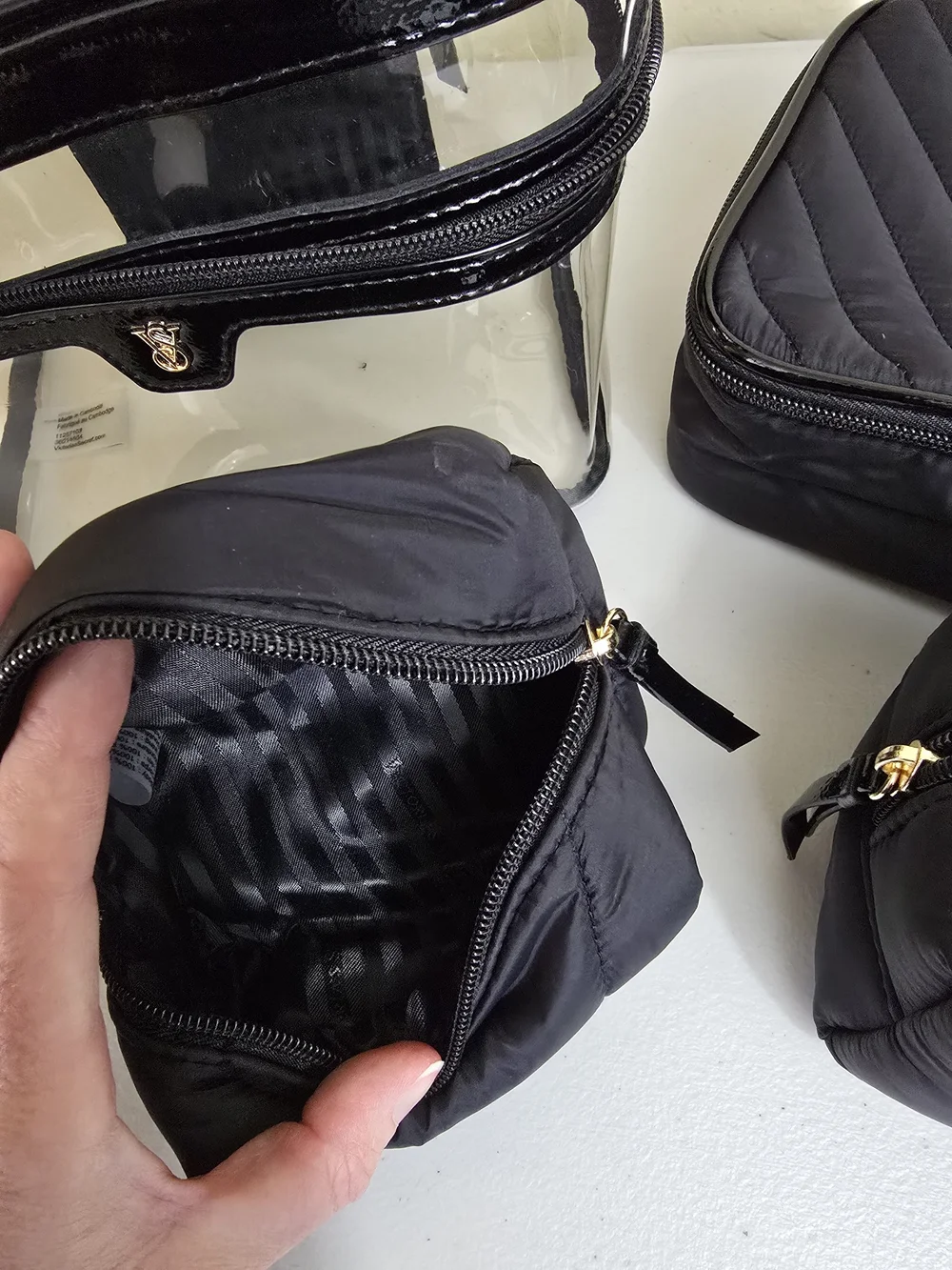 Victoria's Secret Black Clear Vinyl Toiletry Case